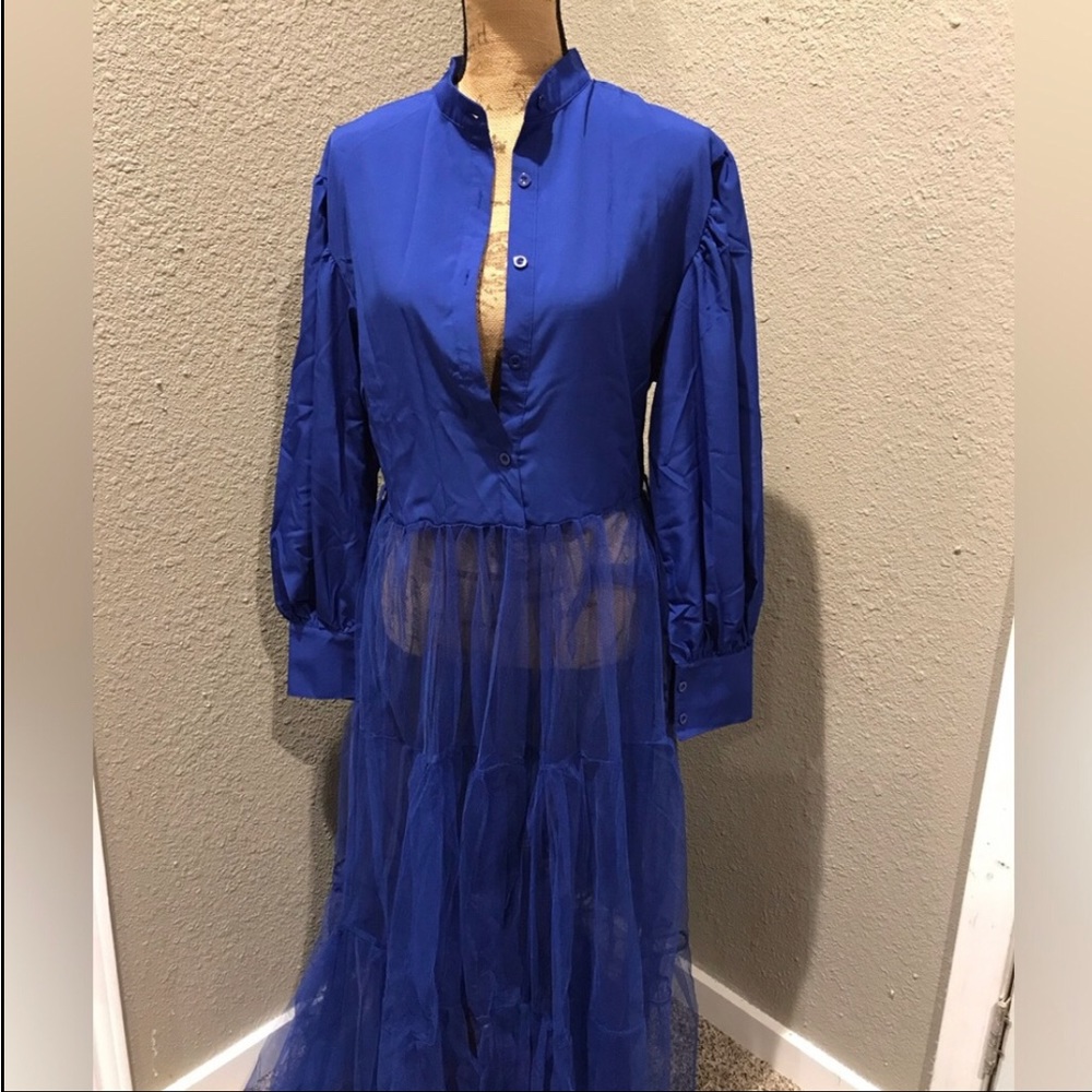 Blue Tulle Top